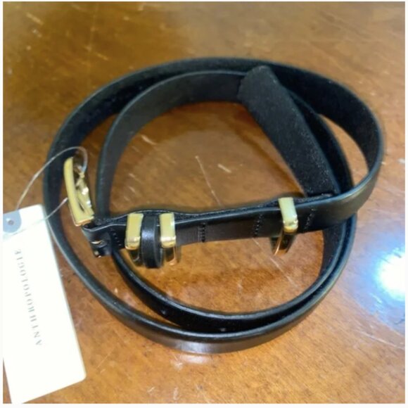 Anthropologie Black Belt with Gold Buckle - Picture 4 of 9